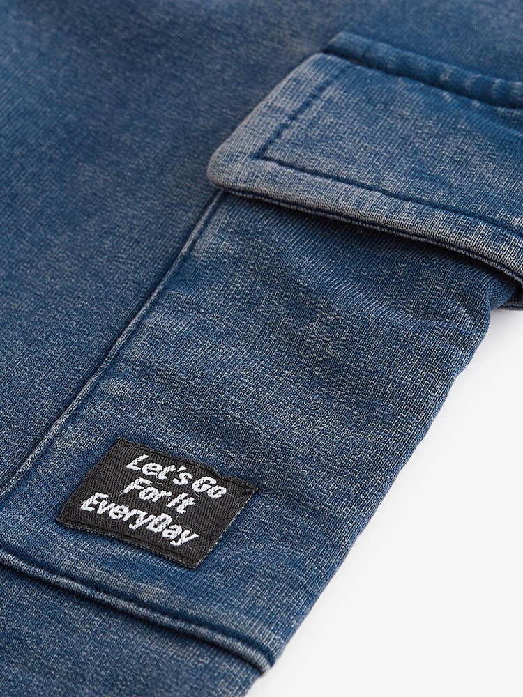 Blue Acid Wash Super Skinny Utility Joggers (3mths-7yrs) - Image 4 of 4