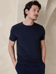 Banana Republic Blue Cotton Short Sleeve T-Shirt - Image 1 of 4