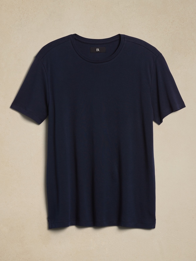 Banana Republic Blue Cotton Short Sleeve T-Shirt - Image 4 of 4