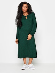 M&Co Green Petite 3/4 Long Sleeve Dress - Image 1 of 5