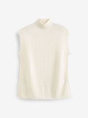 Pure Collection Cashmere Wool Long Line White Tank - Image 4 of 4