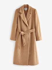 Pure Collection Camel Luxury Wool Wrap Coat - Image 4 of 4