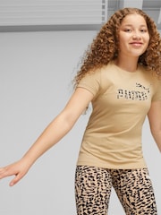 Puma Cream ESS+ ANIMAL Youth 100% Cotton T-Shirt - Image 1 of 7