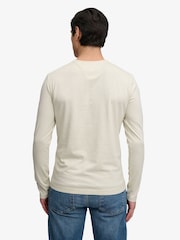 SUPERDRY Grey Slub Long Sleeve Jersey Grandad Top - Image 2 of 5
