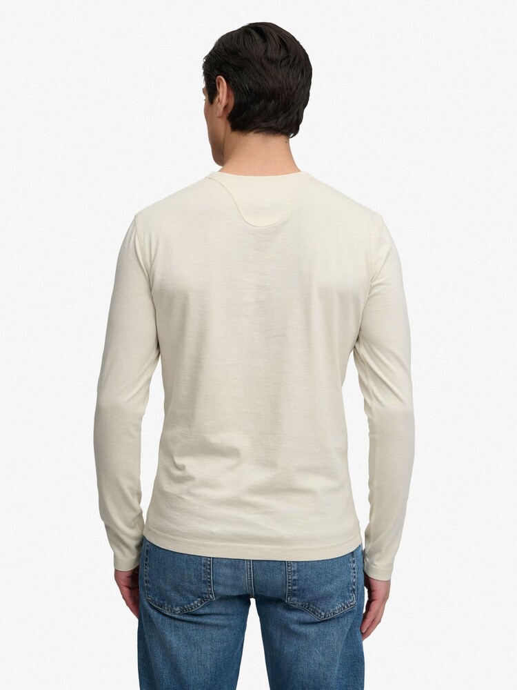 SUPERDRY Grey Slub Long Sleeve Jersey Grandad Top - Image 2 of 5