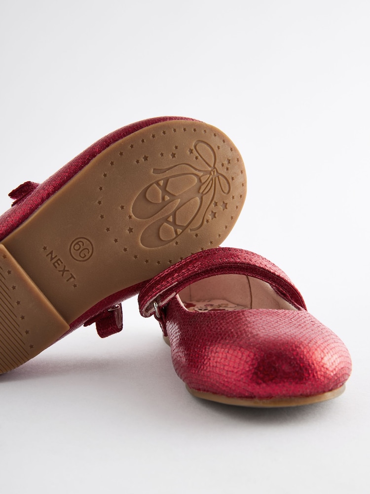 Red Standard Fit (F) Mary Jane Touch Fastening Occasion Shoes - Image 5 of 5