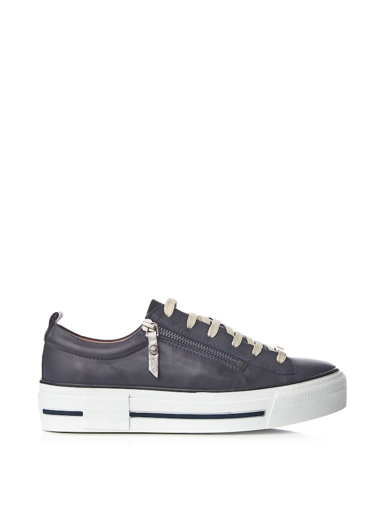 Moda In Pelle FILICIAN CHUNKY LEATHER TRAINER WITH ZIP AND LACE-UP CLOSURE - Image 1 of 4