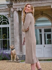 Pure Collection Natural Knitted Sweater Dress - Image 2 of 4