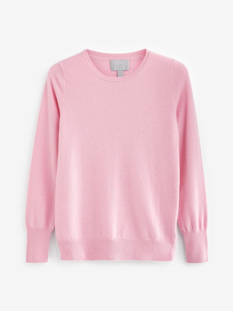 Pfirsich, pink - Pure Collection Kaschmirpullover mit Rundhalsausschnitt - Bild 4 von 4