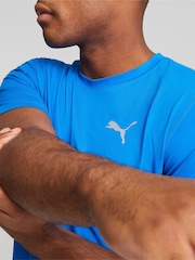 Puma Blue Mens Cloudspun Running 100% Cotton T-Shirt - Image 4 of 7