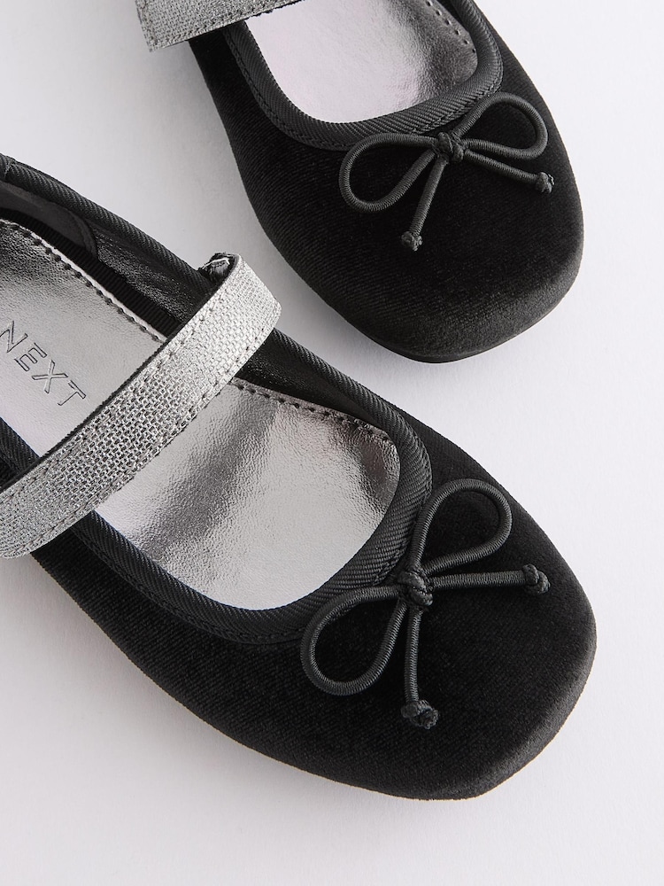 Black Velvet Ballet Occasion Shoes - Image 4 of 4