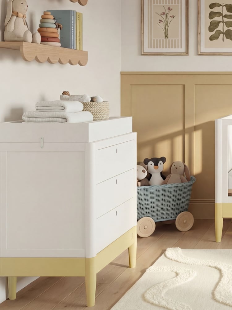 Gaia Baby Primrose Yellow  White Eos Nursery Dresser Changer - Image 1 of 6