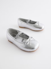 Silver Metallic Ballet Occasion Shoes - Image 1 of 5