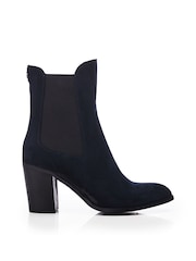 Moda in Pelle Blue Briee Chelsea Block Heel Ankle Boots - Image 1 of 4
