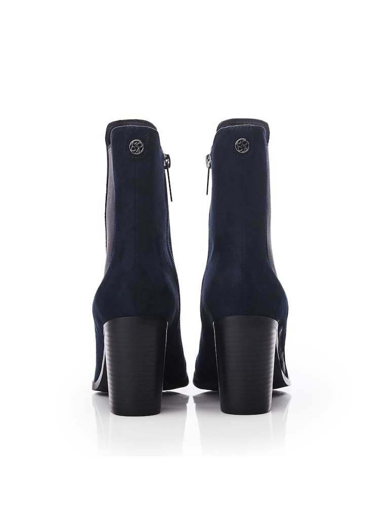 Moda in Pelle Blue Briee Chelsea Block Heel Ankle Boots - Image 3 of 4