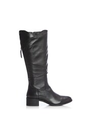 Moda in Pelle Luche Ruched Long Black Boots With Back Zip - Image 2 of 5