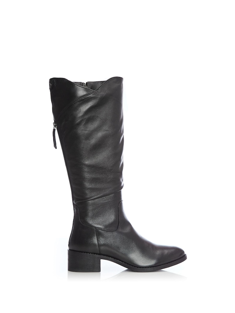 Moda in Pelle Luche Ruched Long Black Boots With Back Zip - Image 2 of 5 Moda in Pelle Luche Ruched Long Black Boots With Back Zip - Image 2 of 5