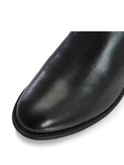 Moda in Pelle Luche Ruched Long Black Boots With Back Zip - Image 5 of 5