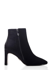 Moda in Pelle Kyrye Black Smart Boots With Set Back Heel And Croc Emboss Back - Image 2 of 5