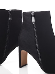 Moda in Pelle Kyrye Black Smart Boots With Set Back Heel And Croc Emboss Back - Image 5 of 5