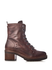 Moda In Pelle Bellzie Lace Up Leather Ankle Boots - Image 1 of 5