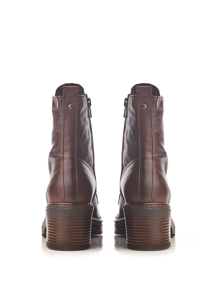 Moda In Pelle Bellzie Lace Up Leather Ankle Boots - Image 3 of 5