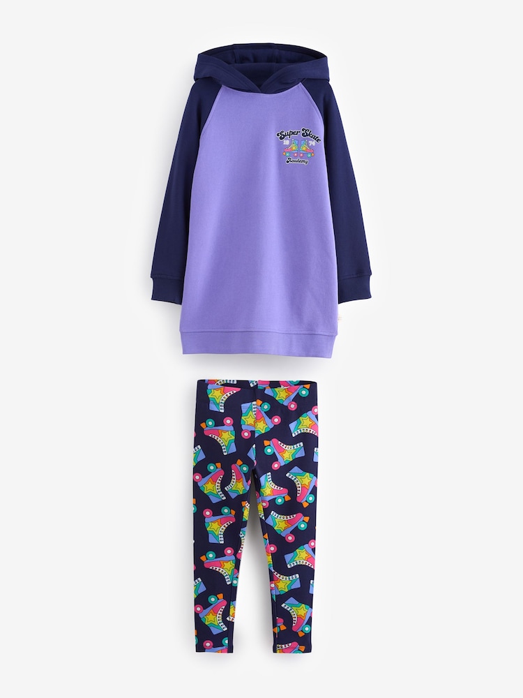 Ensemble Little Bird by Jools Oliver Roller Skate long 100% coton avec sweat à capuche et legging - Image 5 of 8
