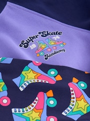 Little Bird by Jools Oliver Purple Roller Skate Longline 100% Cotton Hoodie and Leggings Set - Image 7 of 8