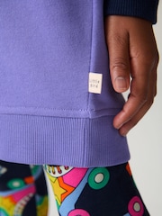 Little Bird by Jools Oliver Purple Roller Skate Longline 100% Cotton Hoodie and Leggings Set - Image 8 of 8