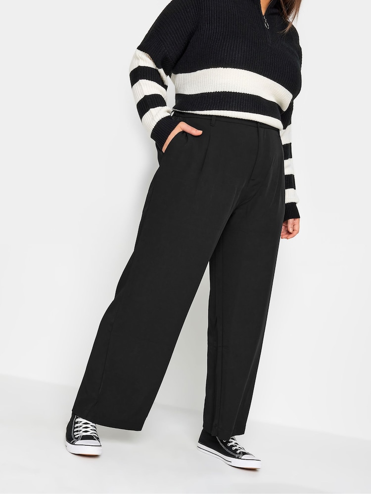 Yours Curve Black Dad Trousers - Image 1 of 4