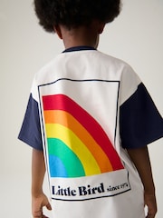 Little Bird by Jools Oliver Navy/Ecru Short Sleeve Raglan Colourful 100% Cotton T-Shirt - Image 5 of 7