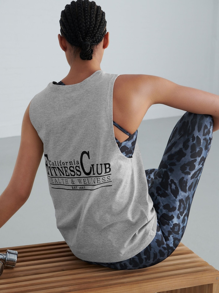 Grey 100% Cotton Active Jersey Tank - Image 1 of 8
