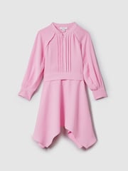 Reiss Pink Erica 4-9 yrs Zip Front Asymmetric Dress - Image 2 of 6