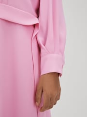 Reiss Pink Erica 4-9 yrs Zip Front Asymmetric Dress - Image 5 of 6
