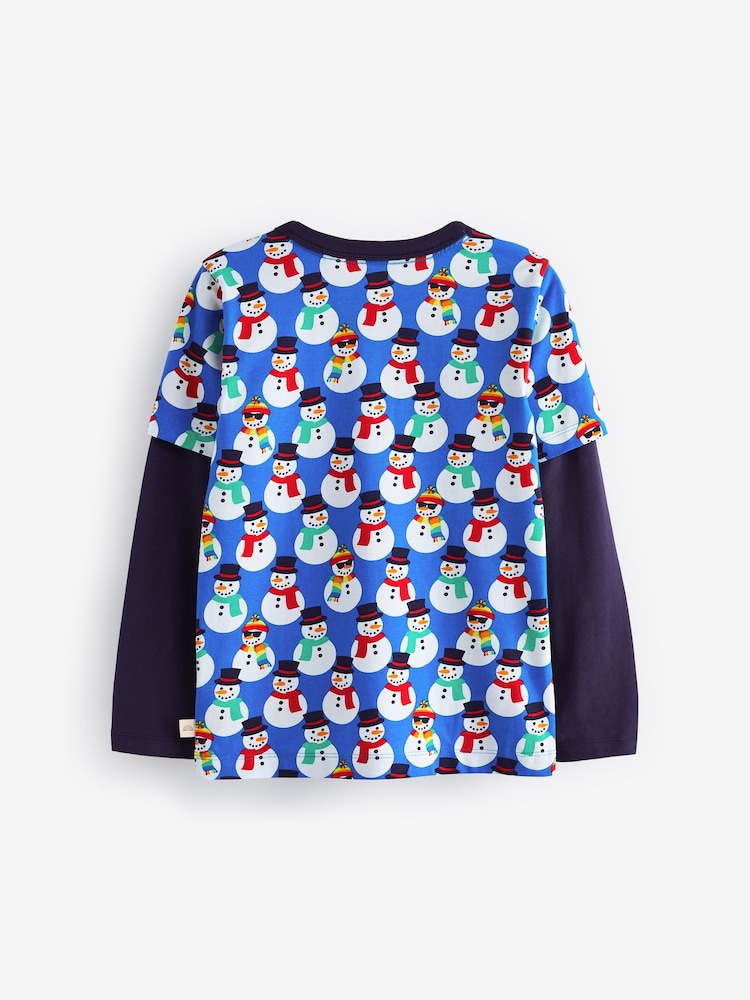 Little Bird by Jools Oliver Blue Long Sleeve Colourful T-Shirt - Image 2 of 8