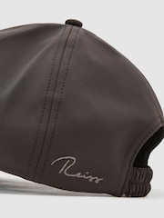 Reiss Chocolate Brown Caleb Technical Logo-Embroidered Baseball Cap - Image 5 of 5