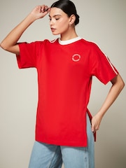 Red 100% Cotton Active Football Graphic T-Shirt - Image 3 of 6