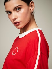Red 100% Cotton Active Football Graphic T-Shirt - Image 4 of 6