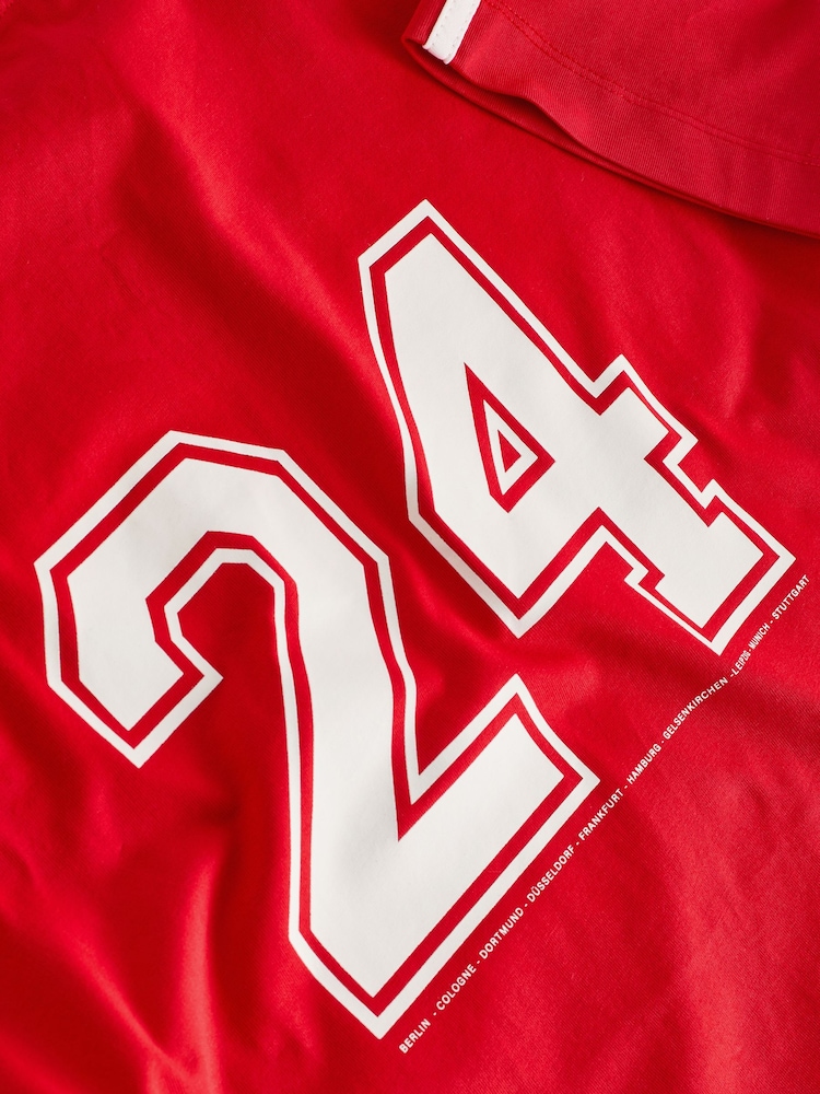 Red 100% Cotton Active Football Graphic T-Shirt - Image 6 of 6