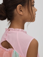 Reiss Multi Pixie Senior Pleated Ruffle Dress - Image 4 of 7