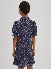 Reiss Navy Print Joanne 4-9 yrs Printed Puff Sleeve Dress - Image 5 of 6