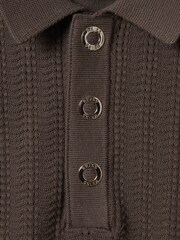 Reiss Pecan Brown Pascoe 13-14 yrs Textured Modal Blend Polo Shirt - Image 7 of 7