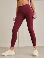 Burgundy Red Balance Wrap Front Yoga Leggings - Image 2 of 7