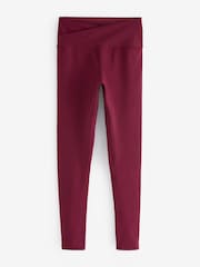 Burgundy Red Balance Wrap Front Yoga Leggings - Image 6 of 7