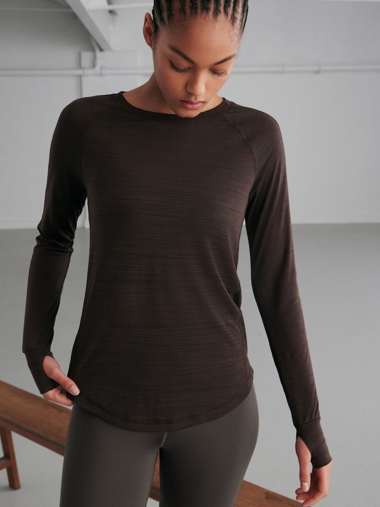 Cappuccino Brown Active Lightweight Long Sleeve Top - Image 1 of 7