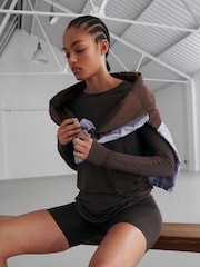 Cappuccino Brown Active Lightweight Long Sleeve Top - Image 3 of 7