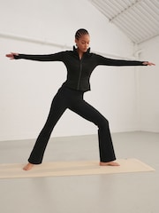 črna - Active Sculpting dolg rokav; z dolgimi rokavi Zip Through jakna; suknjič - Slika 3 iz 7