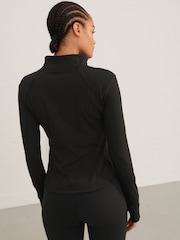 črna - Active Sculpting dolg rokav; z dolgimi rokavi Zip Through jakna; suknjič - Slika 4 iz 7