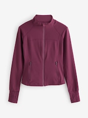 Burgundsko rdeča - Active Sculpting dolg rokav; z dolgimi rokavi Zip Through jakna; suknjič - Slika 7 iz 9