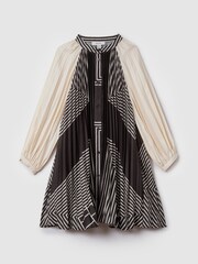 Reiss Navy Bay 4-9 yrs Printed Pleated Dress - Image 2 of 6
